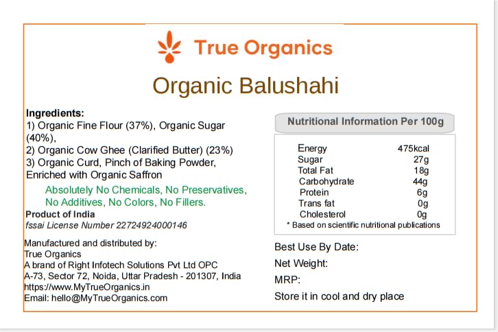 Organic Balushahi 400g test
