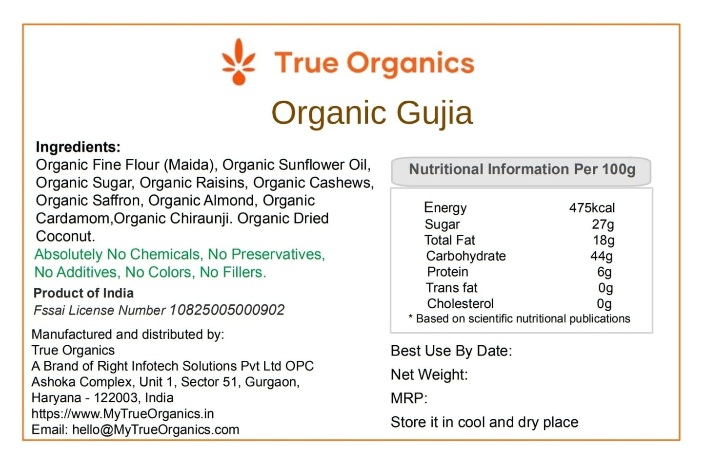 Organic Gujia 450gm