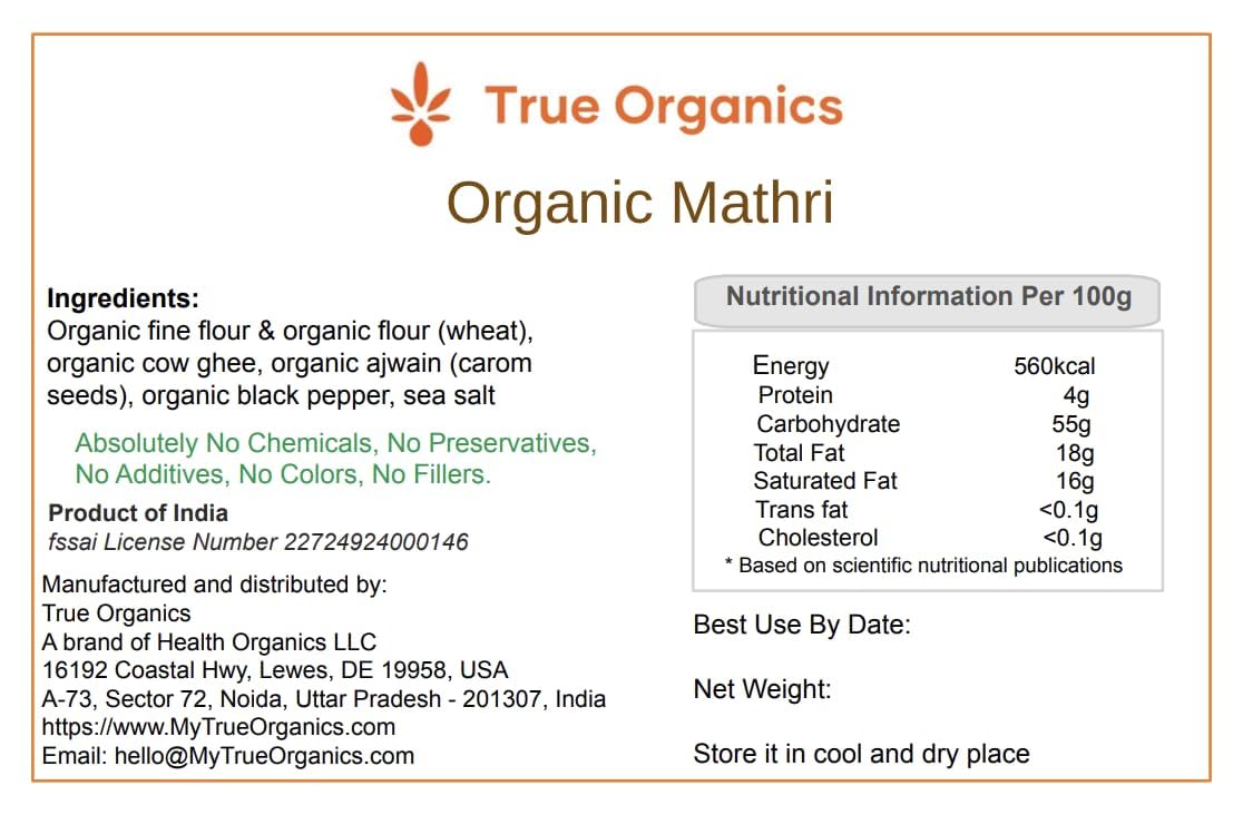 Organic Mathri (Matthi) 400grams