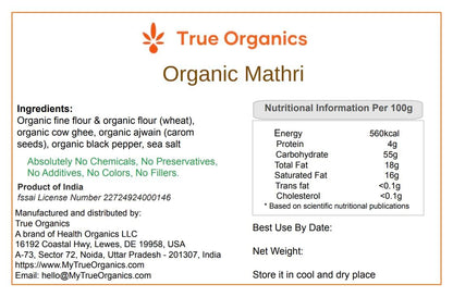 Organic Mathri (Matthi) 400grams